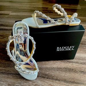 Badgley Mischka Zia Crystal Embellished Sandal Never worn